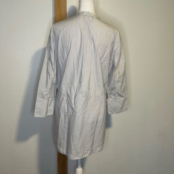Vince. blue & white striped cotton tunic top size M - Picture 4 of 12